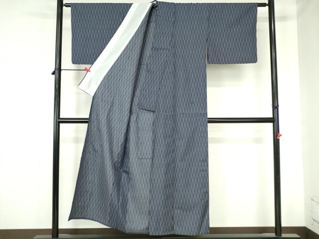 平和屋着物▽上質な紬　単衣　立涌文　正絹　逸品　DABH0633op