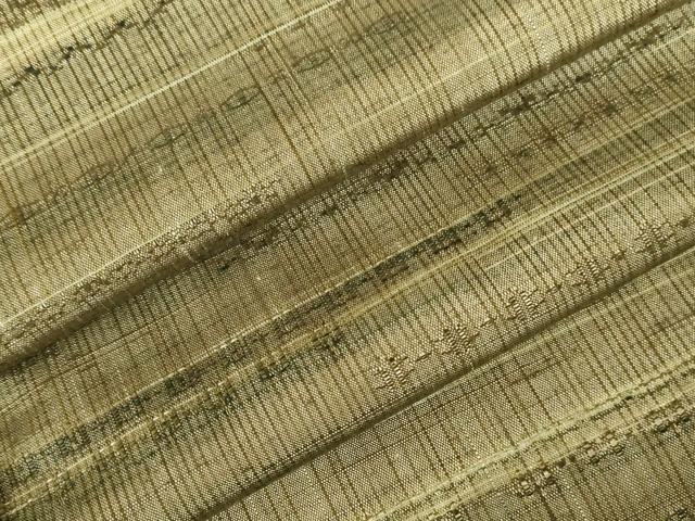 平和屋着物▽上質な紬　単衣　横段文　正絹　逸品　DABH0634op
