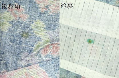 平和屋着物▽上質な紬　単衣　舞花　正絹　逸品　DABH0636op