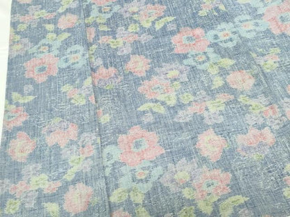 平和屋着物▽上質な紬　単衣　舞花　正絹　逸品　DABH0636op