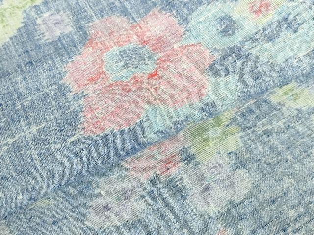平和屋着物▽上質な紬　単衣　舞花　正絹　逸品　DABH0636op