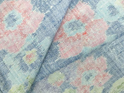 平和屋着物▽上質な紬　単衣　舞花　正絹　逸品　DABH0636op
