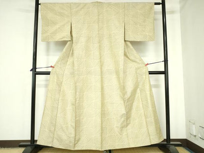 平和屋着物▽上質な紬　単衣　抽象文様　正絹　逸品　DABH0637op