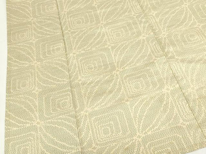平和屋着物▽上質な紬　単衣　抽象文様　正絹　逸品　DABH0637op