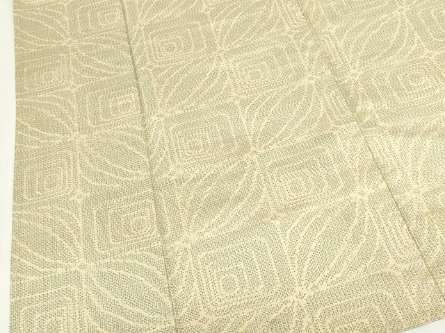 平和屋着物▽上質な紬　単衣　抽象文様　正絹　逸品　DABH0637op