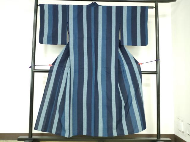 平和屋着物∴夏物　小紋・浴衣兼用　間道　綿　逸品　DABH0639op