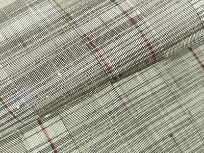 平和屋着物▽上質な紬　単衣　間道　正絹　逸品　DABH0641op