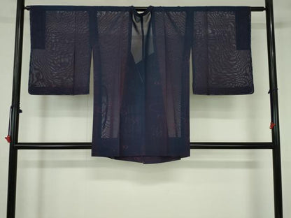 平和屋着物▽道行コート　スリーシーズン　春夏秋　塵除け　流水文　正絹　逸品　DABH0643op