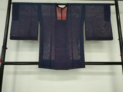 平和屋着物▽道行コート　スリーシーズン　春夏秋　塵除け　流水文　正絹　逸品　DABH0643op