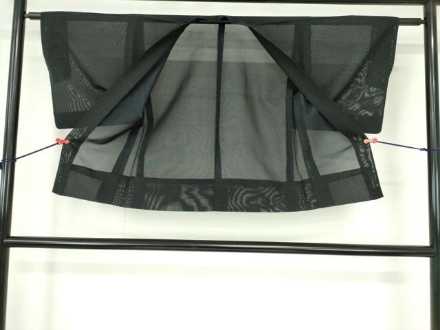 平和屋着物▽羽織　スリーシーズン　春夏秋　塵除け　干割れ文　黒地　正絹　逸品　DABH0644op