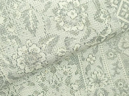 平和屋着物▽本場大島紬　白大島　単衣　9マルキ　洋花文　正絹　逸品　DABH0649op