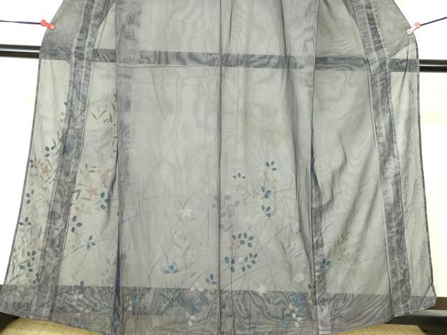 平和屋着物▽訪問着　無双　紗袷　紗×紗　草花　正絹　逸品　DABH0652op