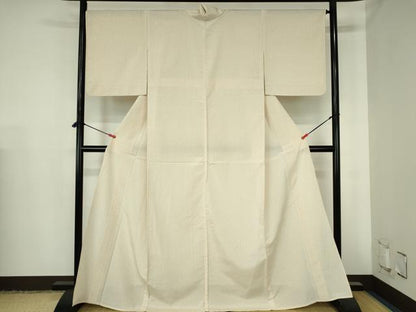 平和屋着物▽本塩沢　単衣　十字絣　正絹　逸品　DABH0653op