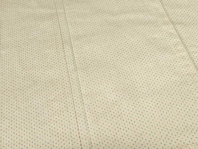 平和屋着物▽本塩沢　単衣　十字絣　正絹　逸品　DABH0653op