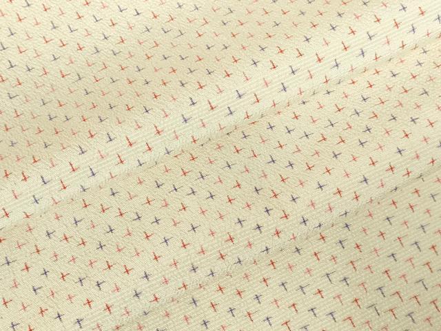 平和屋着物▽本塩沢　単衣　十字絣　正絹　逸品　DABH0653op