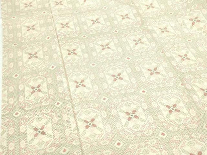 平和屋着物▽上質なお召　単衣　蜀江花文　正絹　逸品　DABH0661op