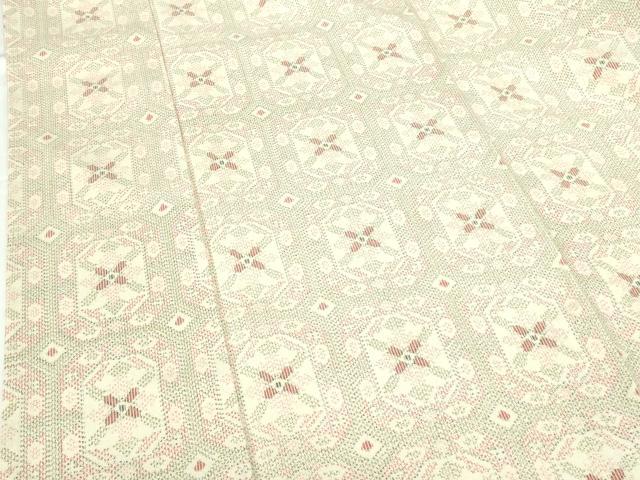 平和屋着物▽上質なお召　単衣　蜀江花文　正絹　逸品　DABH0661op