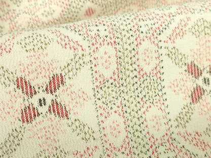平和屋着物▽上質なお召　単衣　蜀江花文　正絹　逸品　DABH0661op