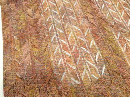 平和屋着物▽道行コート　スリーシーズン　春夏秋　塵除け　抽象間道　正絹　逸品　DABH0663op