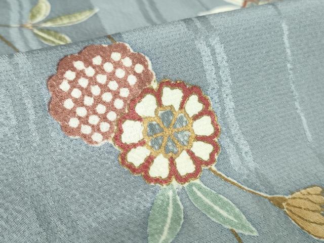 平和屋着物▽上質な小紋　単衣　枝花　金彩　正絹　逸品　DABH0665op