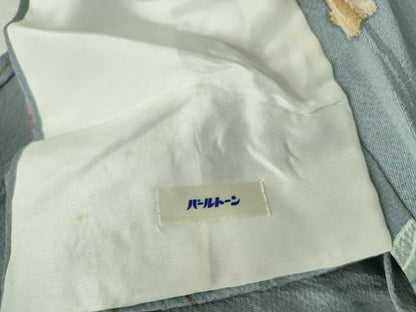 平和屋着物▽上質な小紋　単衣　枝花　金彩　正絹　逸品　DABH0665op