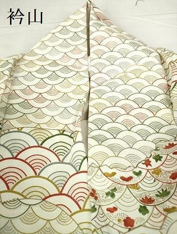 平和屋着物▽上質な小紋　単衣　花青海波　金彩　正絹　逸品　DABH0667op