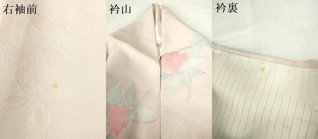 平和屋着物▽上質な小紋　単衣　地紋起こし　草花　正絹　逸品　DABH0669op