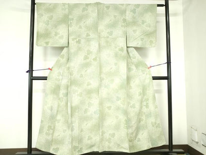 平和屋着物▽上質な小紋　単衣　蔦の葉文　暈し染め　正絹　逸品　DABH0670op