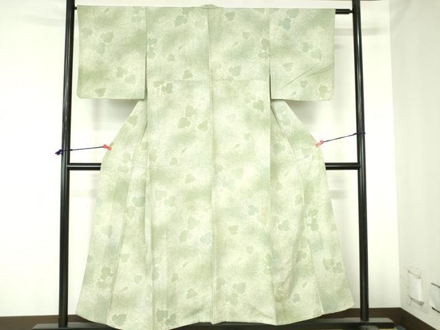 平和屋着物▽上質な小紋　単衣　蔦の葉文　暈し染め　正絹　逸品　DABH0670op