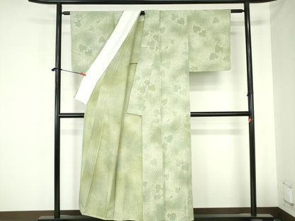 平和屋着物▽上質な小紋　単衣　蔦の葉文　暈し染め　正絹　逸品　DABH0670op