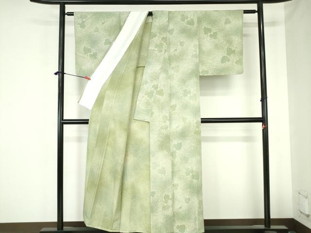 平和屋着物▽上質な小紋　単衣　蔦の葉文　暈し染め　正絹　逸品　DABH0670op