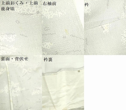 平和屋着物▽本塩沢　単衣　芝花文　酒井織物謹製　証紙付き　正絹　逸品　DABH0675op