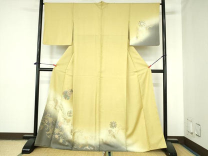 平和屋着物●訪問着　螺鈿　鳳凰花丸文　暈し染め　金銀彩　正絹　逸品　DABH0676op
