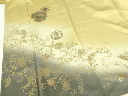 平和屋着物●訪問着　螺鈿　鳳凰花丸文　暈し染め　金銀彩　正絹　逸品　DABH0676op