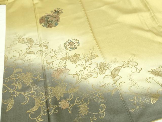 平和屋着物●訪問着　螺鈿　鳳凰花丸文　暈し染め　金銀彩　正絹　逸品　DABH0676op