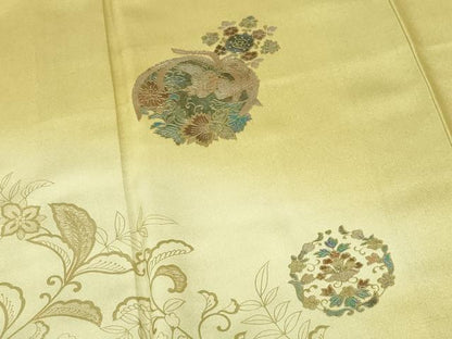 平和屋着物●訪問着　螺鈿　鳳凰花丸文　暈し染め　金銀彩　正絹　逸品　DABH0676op