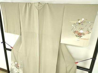 平和屋着物●訪問着　籬花文　暈し染め　金彩　正絹　逸品　DABH0677op