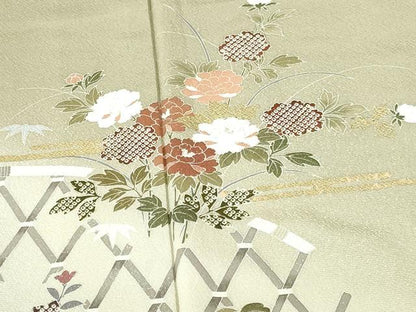 平和屋着物●訪問着　籬花文　暈し染め　金彩　正絹　逸品　DABH0677op