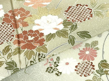 平和屋着物●訪問着　籬花文　暈し染め　金彩　正絹　逸品　DABH0677op
