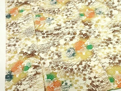 平和屋着物●上質な小紋　型染　流水花文　正絹　逸品　DABH0678op