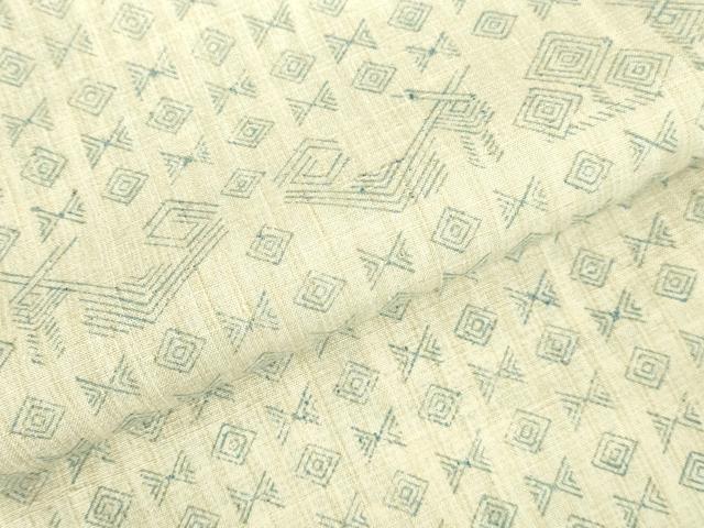 平和屋着物●上質な紬　幾何学文様　正絹　逸品　DABH0682op
