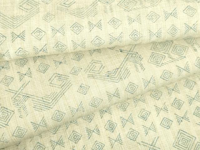 平和屋着物●上質な紬　幾何学文様　正絹　逸品　DABH0682op