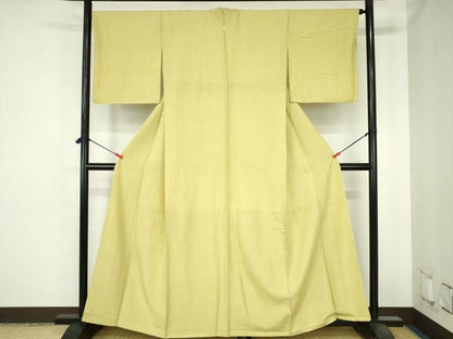 平和屋着物●上質な紬　青朽葉色　正絹　逸品　DABH0684op