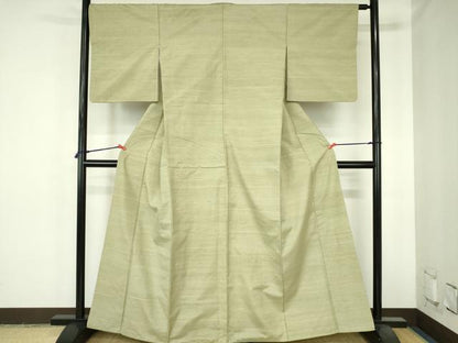 平和屋着物●上質な紬　横段文　正絹　逸品　DABH0686op