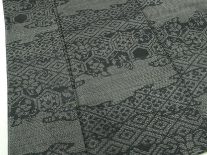 平和屋着物●結城紬　100亀甲　亀甲花文　正絹　逸品　未使用　DABH0687op