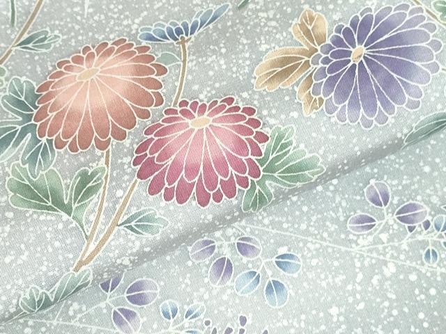 平和屋着物●京友禅の巨匠・頼田勉 臈纈染手描友禅　本場大島紬　訪問着　草苑　暈し染め　正絹　逸品　DABH0688op