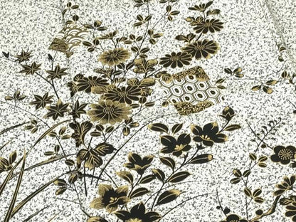 平和屋着物●訪問着　草花　たたき染め　金彩　正絹　逸品　DABH0694op