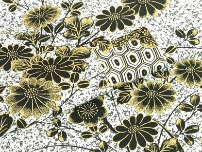 平和屋着物●訪問着　草花　たたき染め　金彩　正絹　逸品　DABH0694op