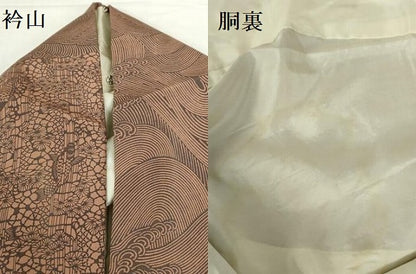 平和屋着物●人間国宝　南部芳松　突彫り　訪問着　立波花文　正絹　逸品　DABH0695op