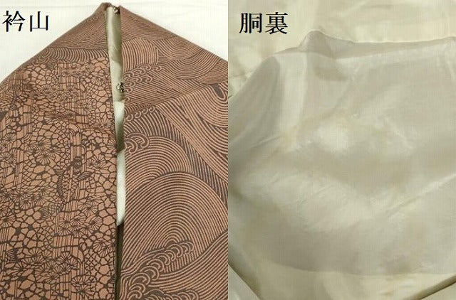 平和屋着物●人間国宝　南部芳松　突彫り　訪問着　立波花文　正絹　逸品　DABH0695op